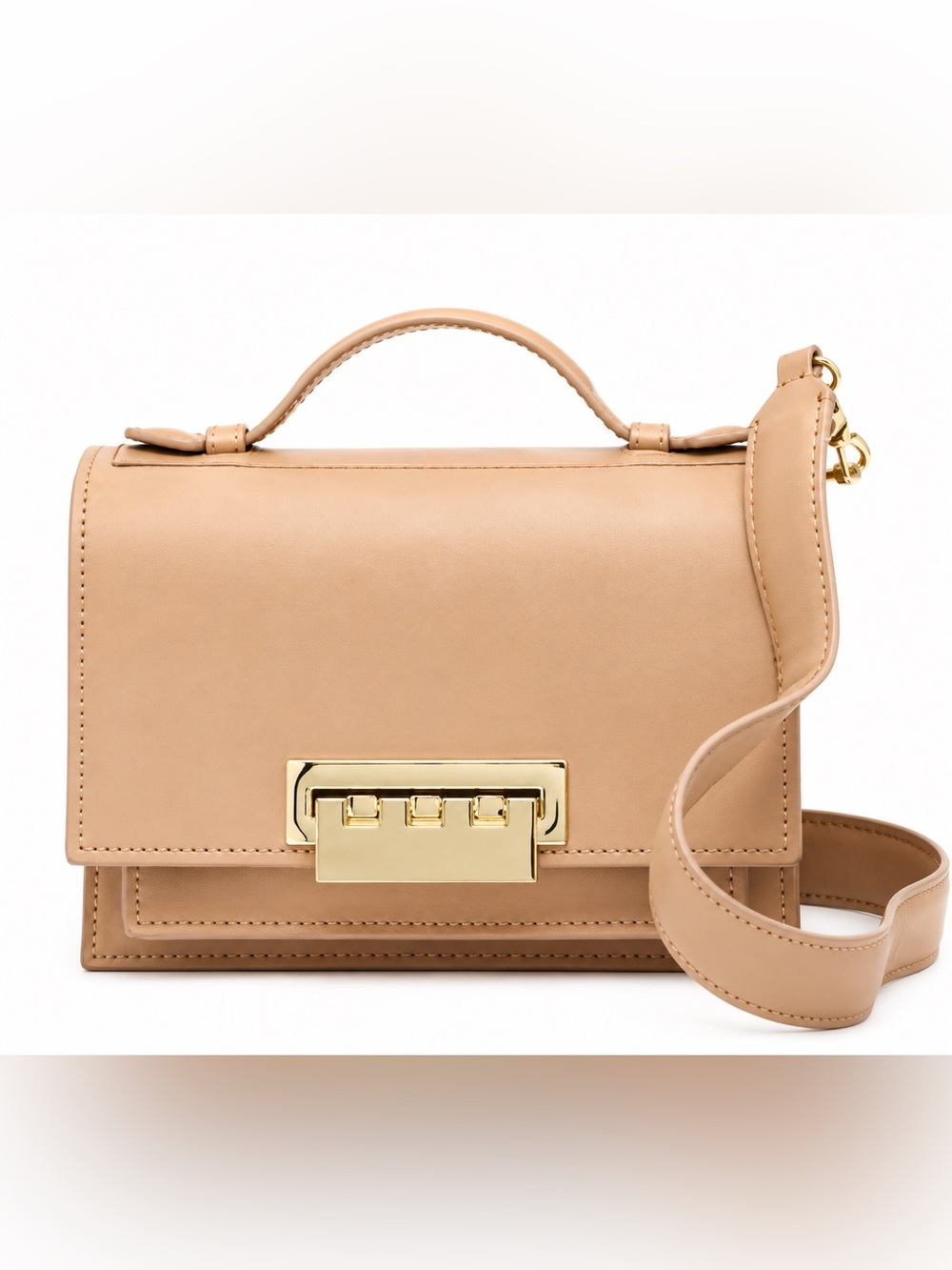 Zac Zac Posen Earthette Accordion Mini Crossbody bag in a sand color